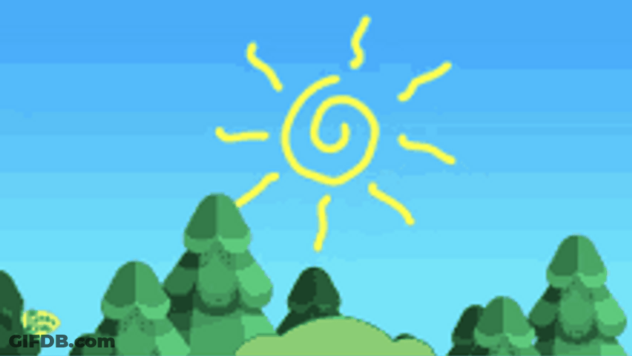 Animated Sunny Day Park Sun Going Down GIF