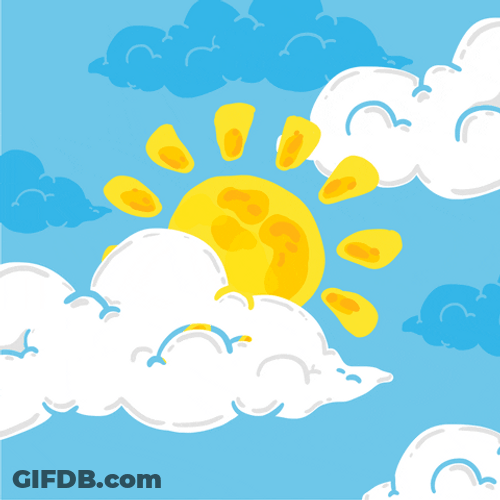 Animated Sunny Day Sun Shining Blue Sky GIF