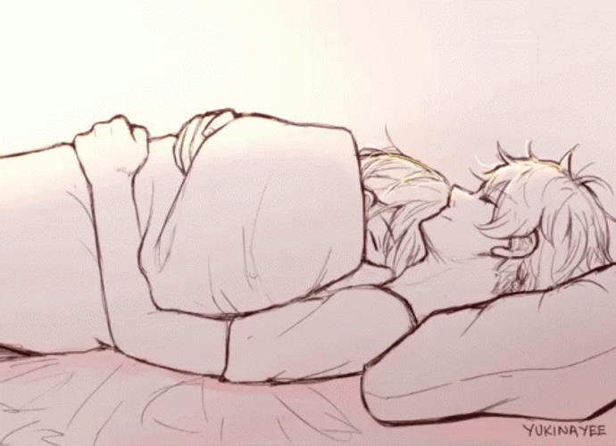 Animated Sweet Couple Sleeping Together Girl On Top GIF