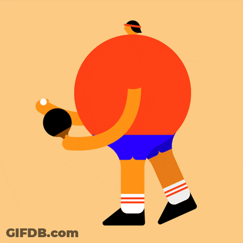 Animated Table Tennis Racket Has Arms And Legs GIF