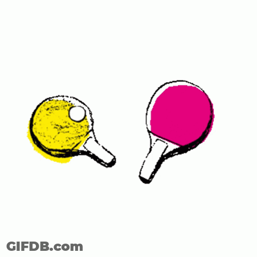 Animated Table Tennis Racket Playing GIF
