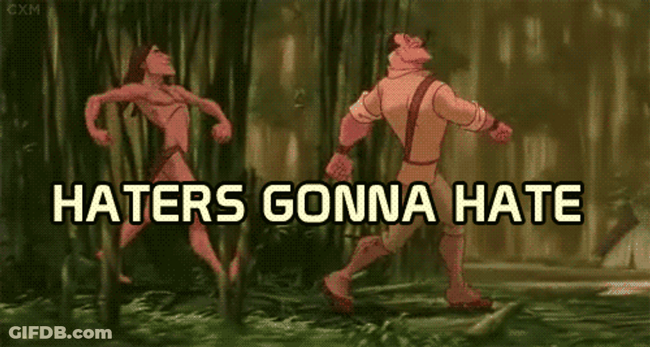 Animated Tarzan Walking Haters GIF