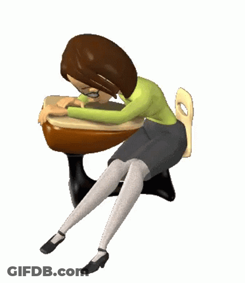 Animated Teacher Tired Sleeping On Desk GIF