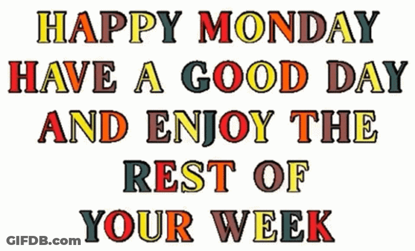 Animated Text Good Morning Happy  Monday GIF