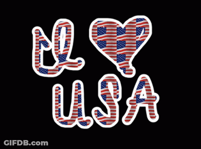 Animated Text I Love Usa GIF