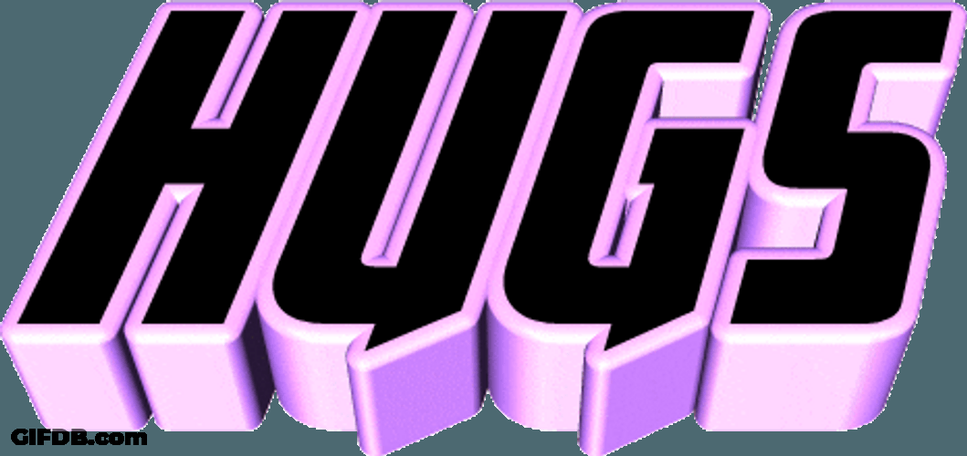 Animated Text Sending You A Hug Sticker GIF