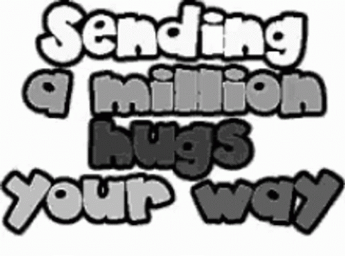 Animated Text Sending You A Million Hugs Sticker GIF