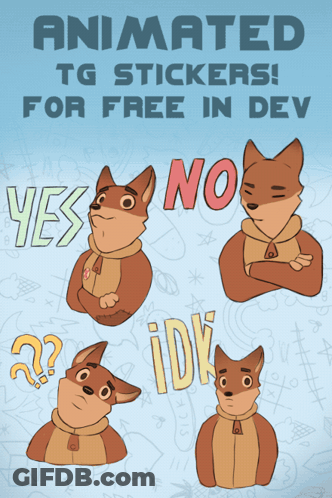 Animated Tg Stickers For Free In Dev With A Fox On It GIF