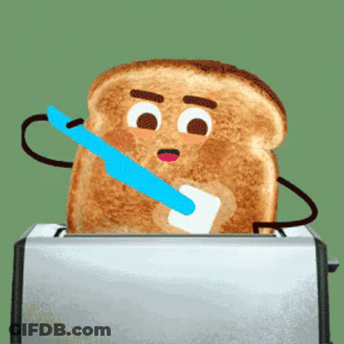 Animated Toast Bread Spreading Butter GIF