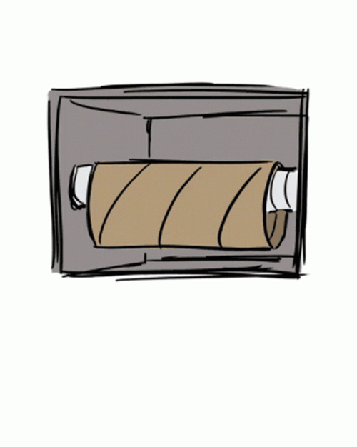 Animated Toilet Paper Running GIF
