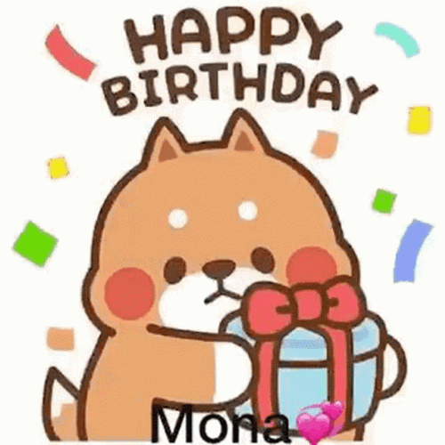 Animated Tonton Sticker Happy Birthday Mona GIF