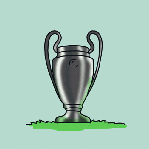 Animated Trophy Bouncing Futbol GIF