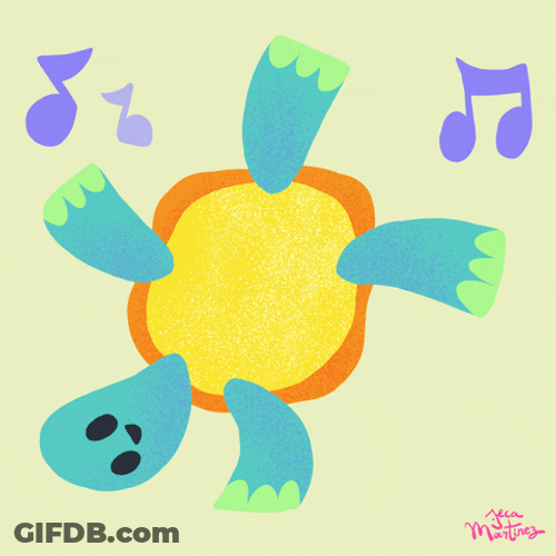 Animated Turtle Dancing Energetically GIF