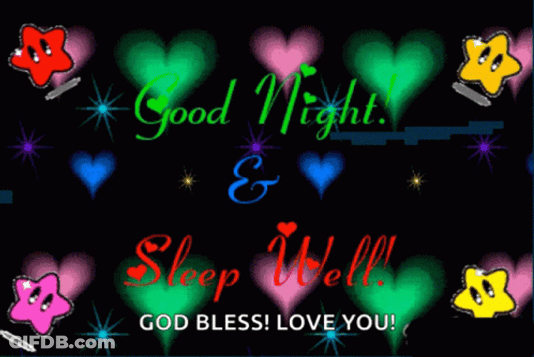 Animated Twinkling Good Night Graphic Design GIF