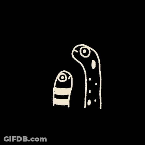Animated Two Eels Drawing GIF