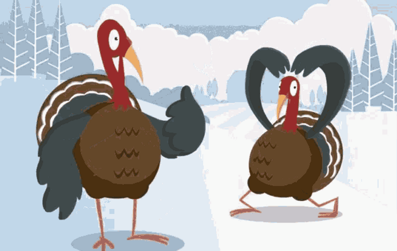 Animated Two Turkey GIF