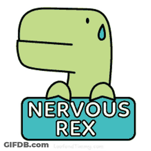 Animated Tyrannosaurus Rex Nervous Anxiety GIF