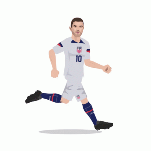 Animated Usmnt Player Christian Pulisic Screaming And Running GIF