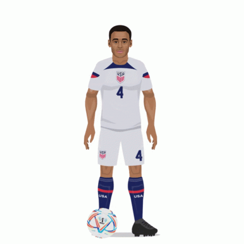 Animated Usmnt Player Tyler Adams Dribbling Soccer Ball GIF