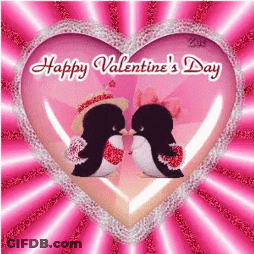 Animated Valentines Animal Couples GIF
