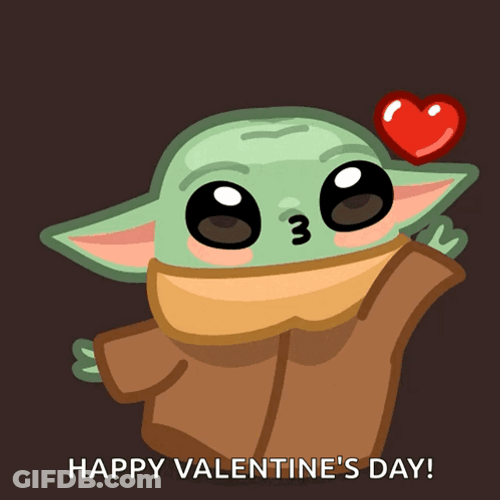 Animated Valentines Day Baby Yoda Stickers GIF