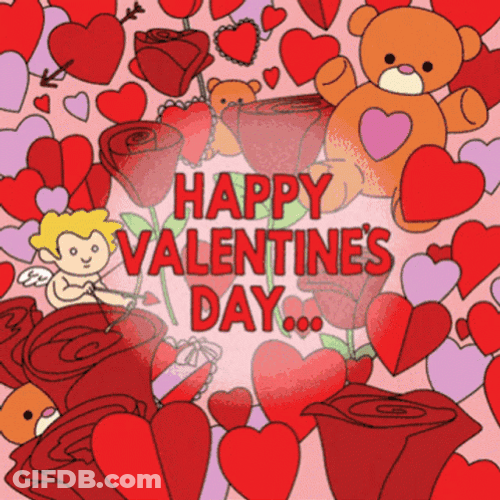 Animated Valentines Day Cartoon Girl Dancing GIF