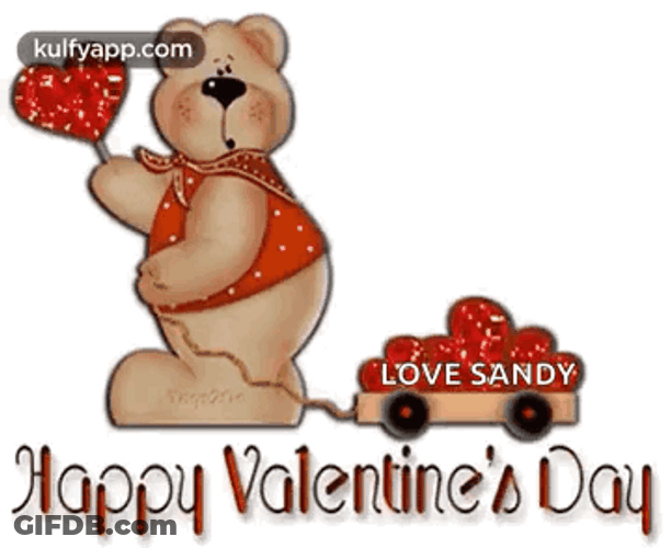 Animated Valentines Day Glitter Hearts GIF