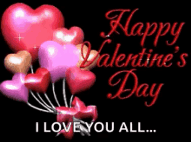 Animated Valentines Day Heart Balloons I Love You GIF