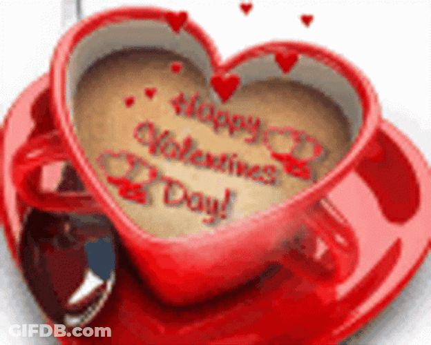 Animated Valentines Day Heart Shape Mug GIF