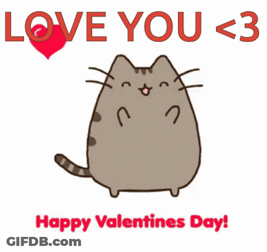 Animated Valentines Pusheen The Cat GIF