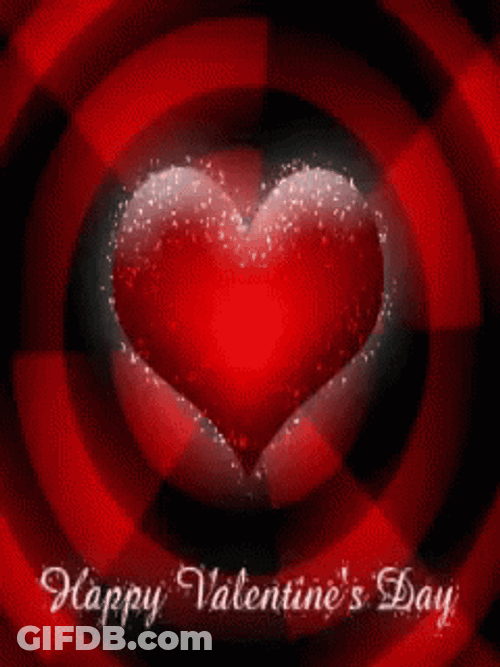 Animated Valentines Red Heart Glitters GIF