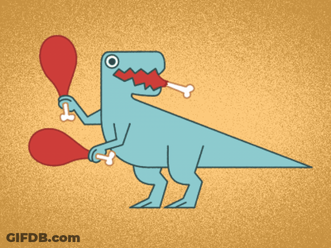 Animated Velociraptor Eating Meat GIF