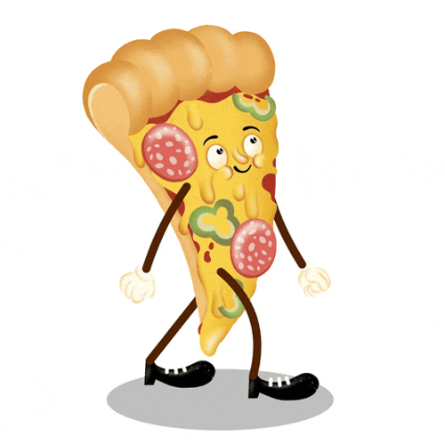 Animated Walking Pizza GIF