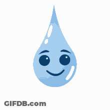 Animated Water Drop Smiling GIF