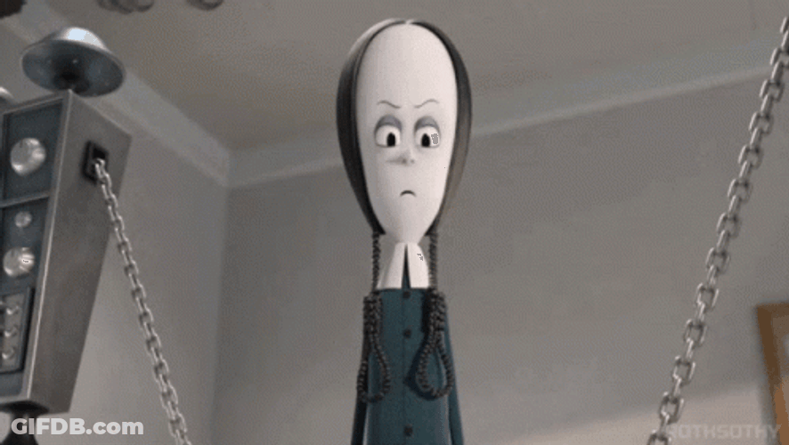 Animated Wednesday Adams Pointing At Someone GIF