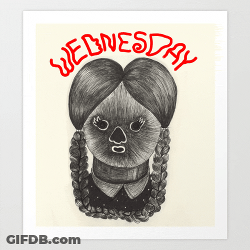 Animated Wednesday Addams Cat Version GIF