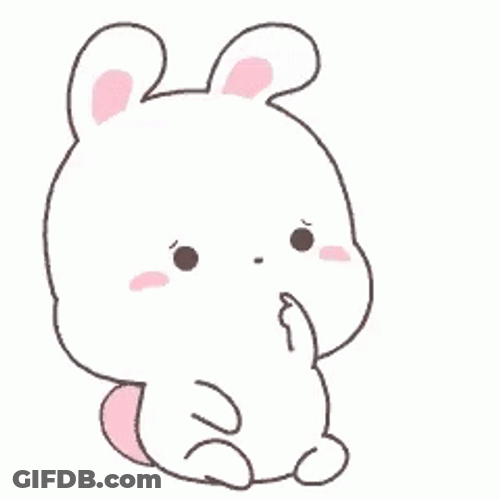Animated White Bunny Confusion GIF