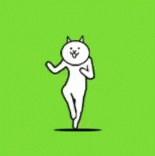 Animated White Cat Performing Irish Jig GIF