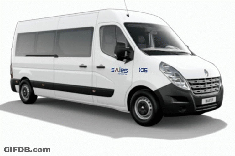 Animated White Van Image GIF