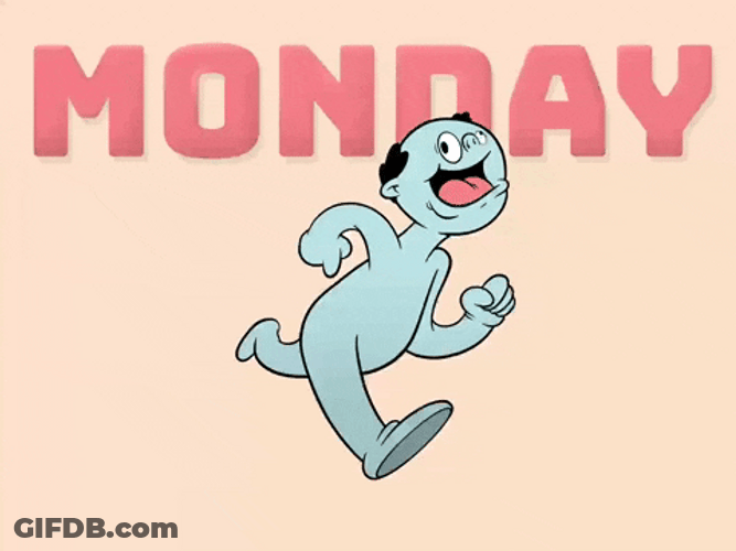 Animated Wiggly Eyed Man Monday Run GIF