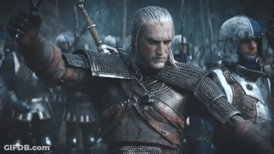 Animated Witcher Geralt On The Fight GIF