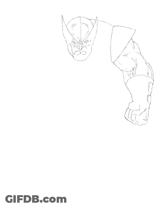 Animated Wolverine Drawing GIF