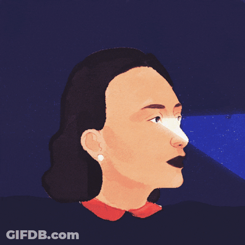 Animated Woman As The Lighthouse GIF
