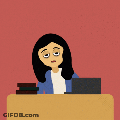 Animated Woman Exhausted No Sleep GIF