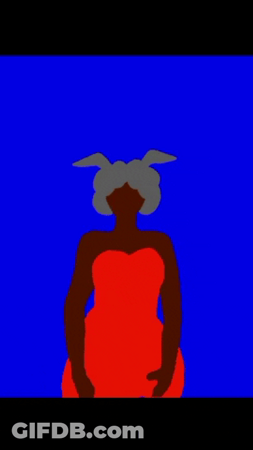 Animated Woman Hyper Gesture On Neon Background GIF