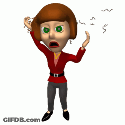 Animated Woman In Red Top Pull Hair GIF