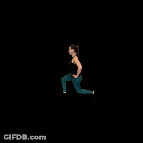 Animated Woman Lunge Exercise GIF
