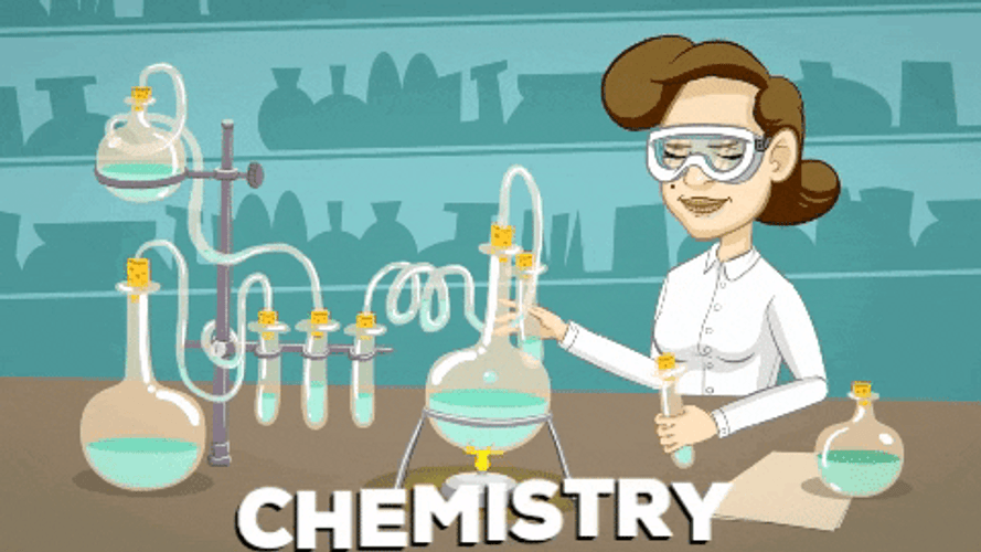 Animated Woman Scientist Chemistry GIF