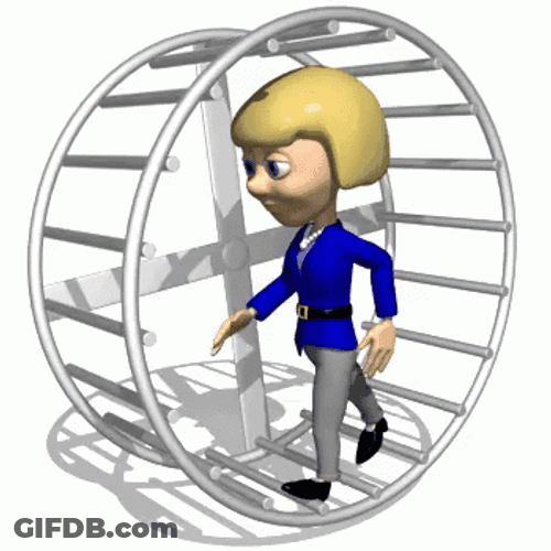 Animated Woman Spinning Wheel Work GIF