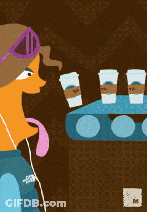Animated Woman Swallowing Psl Continuously GIF
